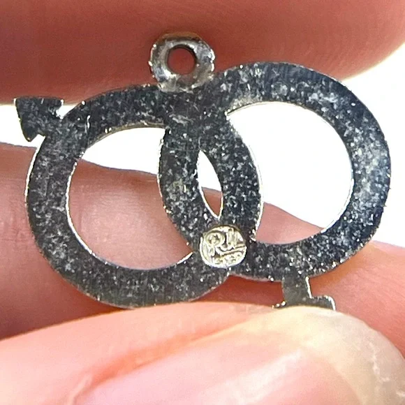 925 Sterling Silver Vintage Male and Female Symbol Charm Pendant - Picture 4 of 4